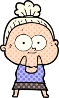 cartoon happy old woman png