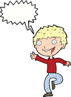 cartoon excited boy with speech bubble png