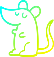 frio gradiente linha desenhando do uma desenho animado rato png