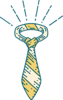 illustration of a traditional tattoo style office tie png