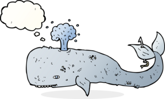 baleine de dessin animé avec bulle de pensée png