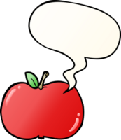 cartoon apple with speech bubble in smooth gradient style png