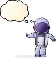 Cartoon-Astronaut mit Gedankenblase png