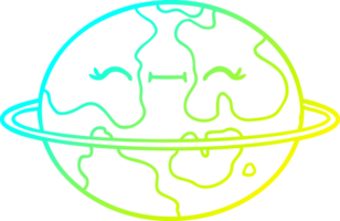 kall lutning linje teckning av en tecknad serie beboelig utomjording planet png