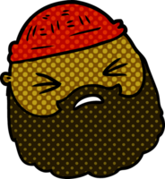 Cartoon männliches Gesicht mit Bart png