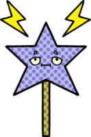 comic book style cartoon of a magic wand png