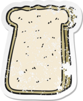 retro distressed sticker of a cartoon slice of toast png