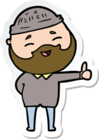 sticker of a cartoon happy bearded man png