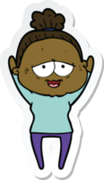 sticker of a cartoon happy old lady png