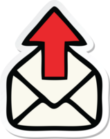 sticker of a cute cartoon email sign png