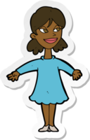 sticker of a cartoon woman with open arms png