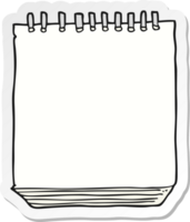 klistermärke av en tecknad anteckningsbok png