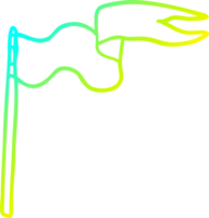 cold gradient line drawing of a cartoon flag png