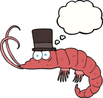 hand drawn thought bubble cartoon shrimp png