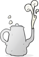 hand drawn cartoon steaming  coffee pot png