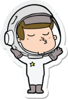 adesivo di un astronauta fiducioso dei cartoni animati png