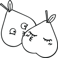 line drawing cartoon of a pears png