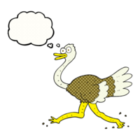 hand drawn thought bubble cartoon ostrich png