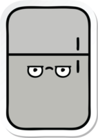 sticker of a cute cartoon fridge  zer png