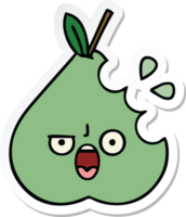 autocollant d'une poire verte de dessin animé mignon png