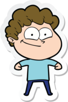 sticker of a cartoon happy man png