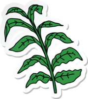 sticker of a quirky hand drawn cartoon vine leaves png