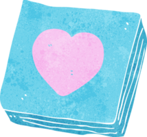 bloc de notas de corazón de amor de dibujos animados png