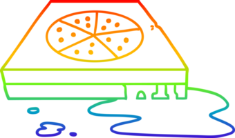 arcobaleno pendenza linea disegno di un' cartone animato unto Pizza png