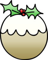 gradient shaded quirky cartoon christmas pudding png