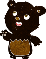 cartoon happy little teddy black bear png