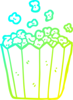 cold gradient line drawing of a cartoon popcorn png