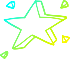 cold gradient line drawing of a cartoon yellow stars png