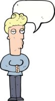 cartoon jaded man with speech bubble png