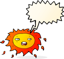 Cartoon traurige Sonne mit Sprechblase png