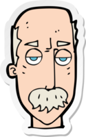 pegatina de un anciano aburrido de dibujos animados png