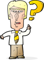 cartoon angry man asking question png