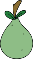 hand drawn quirky cartoon pear png