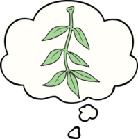 cartoon leaves with thought bubble png