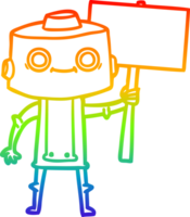 arco iris degradado línea dibujo de un dibujos animados robot png