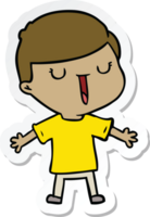 sticker of a cartoon happy boy png