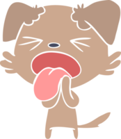 flat color style cartoon disgusted dog png