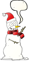 Hand gezeichnet Rede Blase Karikatur Schneemann png