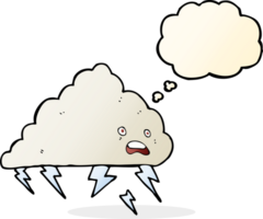 cartoon thundercloud with thought bubble png