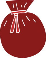 cartone animato scarabocchio Santa sacco png