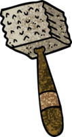 grunge textured illustration cartoon meat hammer png