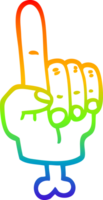 rainbow gradient line drawing of a pointing hand symbol png