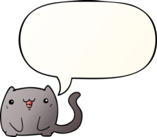 dibujos animados gato con habla burbuja en suave degradado estilo png