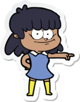 pegatina de una niña de dibujos animados sonriendo png