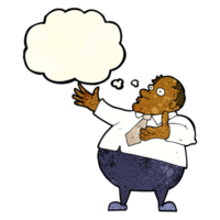 cartoon exasperated middle aged man with thought bubble png