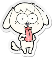 distressed sticker of a cute cartoon dog png